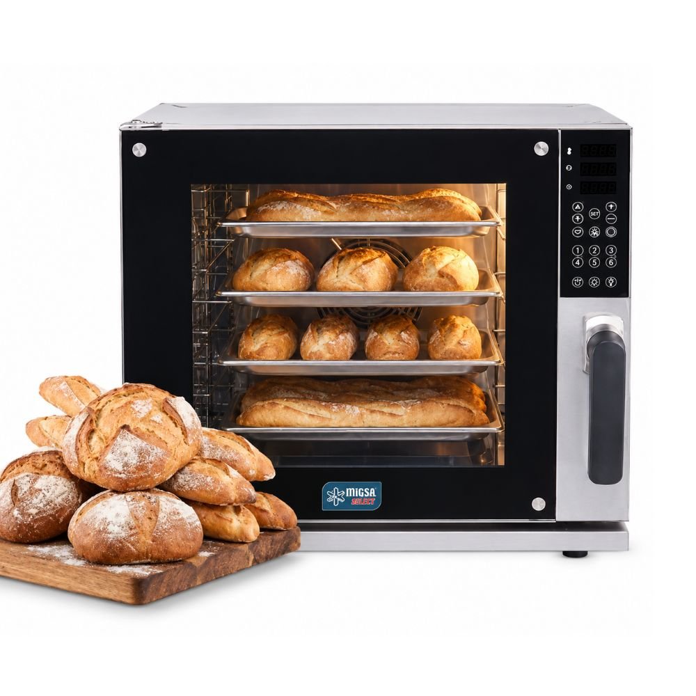 HORNO MIGSA SELECT HDM-600 | Horno Convección Digital | Rango de Temperatura de 50°C a 260°C | Acero Inoxidable | Restaurante Panadería Cocina Industrial | Horno de Convección Eléctrico Gas para Panadería Pastelería Pan Pasteles Galletas Acero Inoxidable Restaurante Cocina Industrial Pizzería Negocio
