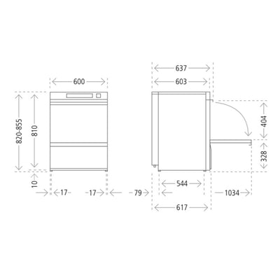LAVAVAJILLAS WINTERHALTER 015V0005 Bajo mostrador U50 LINEA 50 | Lavavajillas Carga Frontal | Acero Inoxidable | Hoteles Restaurantes Cafeterías