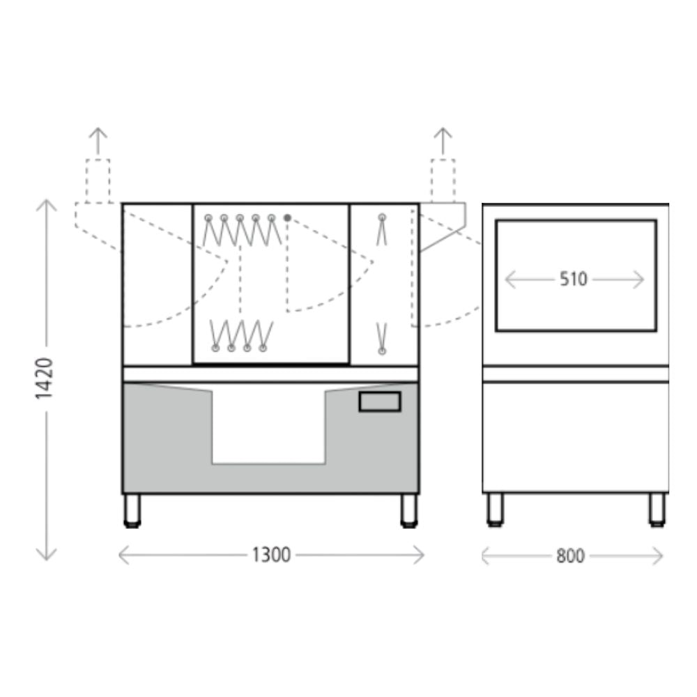 LAVAVAJILLAS WINTERHALTER 173V0020 Tren de arrastre C50 M LINEA 50 | Lavavajillas Tren de Arrastre Compacto | Acero Inoxidable | Colegios Caterings Hoteles Ambientada