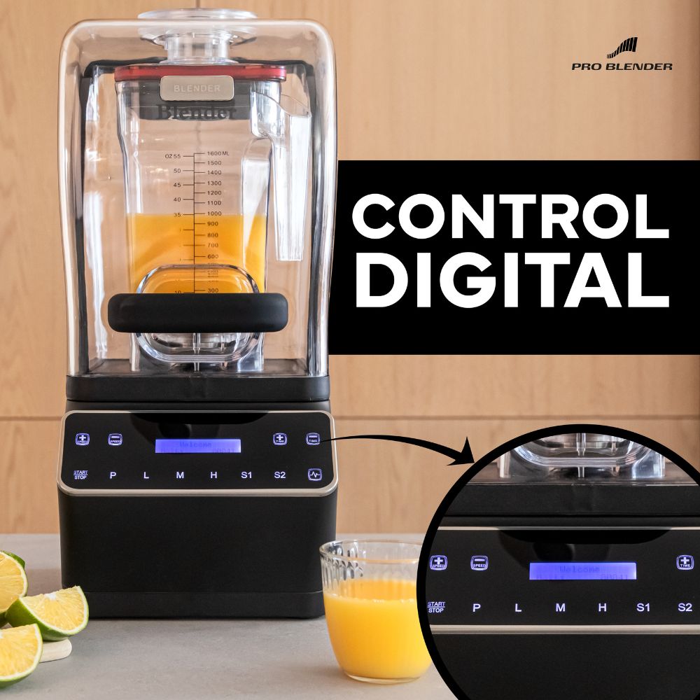 Licuadora Silenciosa | con Capelo | 6 Programas Preestablecidos | Cafeterías Bares Hoteles Restaurantes Cocina Industrial Restaurante Banquetes Bar Cafetería para Moler Triturar Licuar Puré LICUADORA BALI EQUIPMENT PRO BLENDER 1052C DIGITAL PRO Ambientada