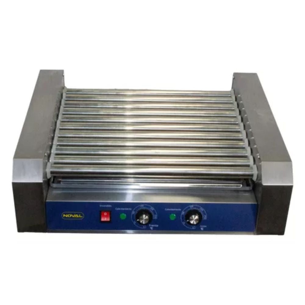 MAQUINA DE HOTDOGS NOVAL MHD-11 | Maquina de Hot Dogs | 11 Rodillos | Acero | Auto Servicio Comida Rapida Carne Pollo Tacos Hamburguesas Hot Dog Tacos Barbacoa Tacos Dorados Tortas Panini Restaurante Comedor Cocina Industriales Negocio Fonda Taqueria Cenaduria