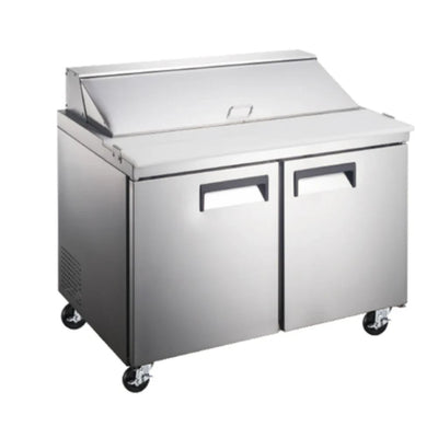 MESA DE PREPARACIÓN INTERNATIONAL INT/MPE-2P-AI | Mesa de Preparación de Sanwiches Ensaladas | 13 Pies Cúbicos | 2 Puertas | Acero Inoxidable | Cocina Industrial Restaurante Cafetería Bar Restaurante Cafeteria Guarniciones Comedores Industriales Cocinas Industriales Panaderia Carniceria Preparación Sushi Postres Ensaladas Baguettes