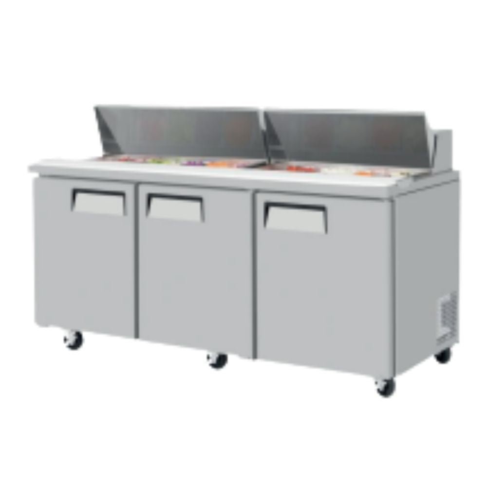 MESA DE PREPARACIÓN SOBRINOX MRSS-72-3S | Mesa de Preparación Sándwiches Ensaladas | 3 Puertas Sólidas | Restaurante Cafetería