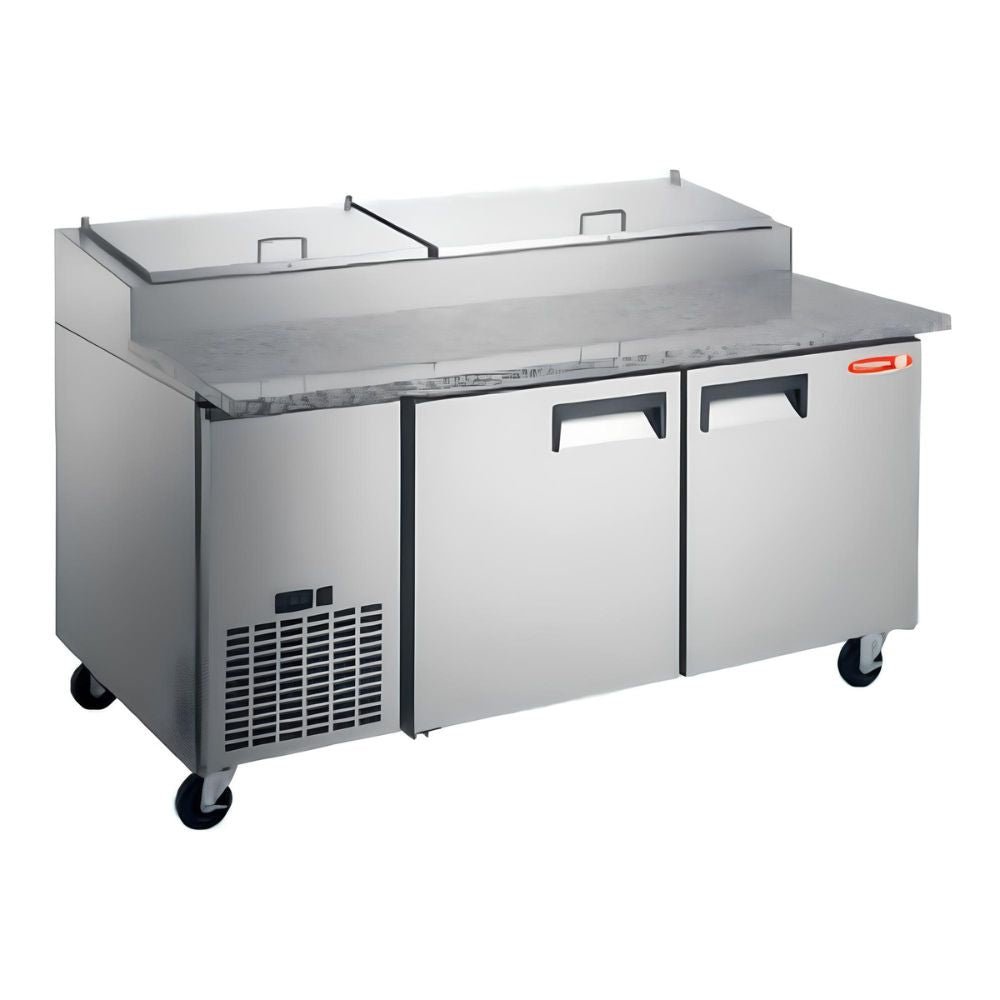 MESA FRÍA TORREY MFP-67 2P CSMFPT06715 | Mesa Fría de Preparación | 547 Litros | Acero Inoxidable | Restaurantes Cocinas industriales Pizzerías cafeterías sandwicherías delicatessen o charcuterías hoteles cocinas de catering comedores industriales food trucks