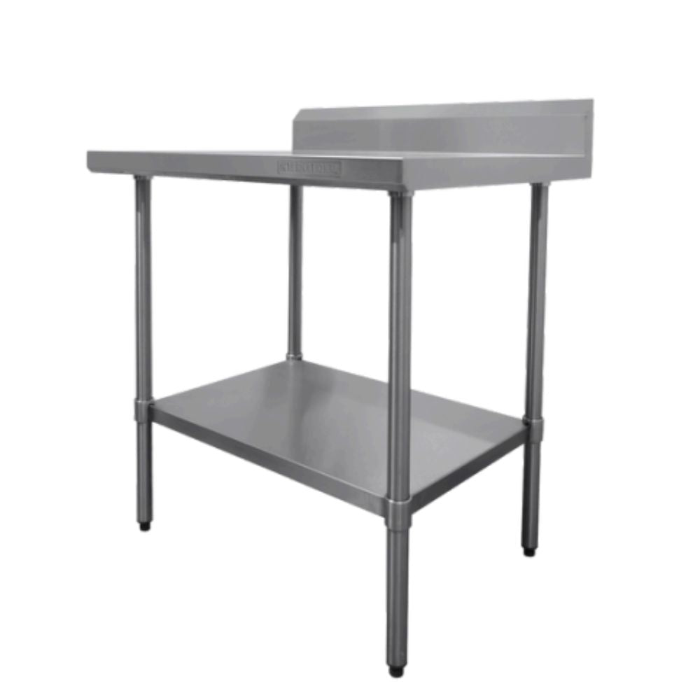 MESA INTERNATIONAL MCL.120 | Mesa con Lambrín | Frente 120 cm | Acero Inoxidable | Restaurante Cocina Industrial Cafeterías Servicios de Alimentos Comedores Industriales Cocinas Industrial