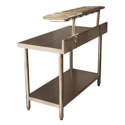 MESA MINDEJAL MLM1631502832 | Mesa para Pizzería | Frente 120 cm | 6 Insertos | Acero Inoxidable | Cocina Industrial Pizzería Restaurante Superficie Amplia Ergonómica Resistente Multifuncional Ajustable Duradera Espacio de Almacenamiento Modular Compacta Estable Fácil de Limpiar Diseño Industrial Personalizable Versátil Antideslizante