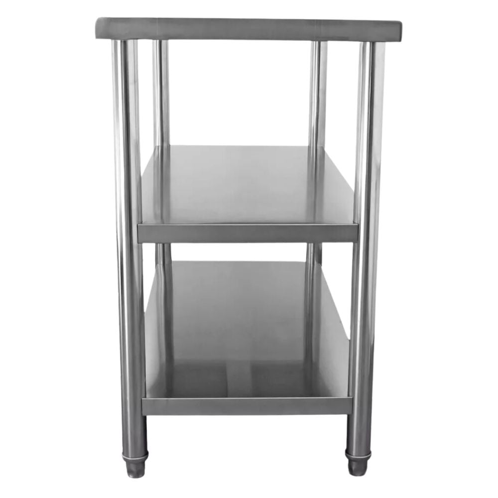 MESA KITCHENMAX STORE MLM2275465992 | Mesa Isla | Frente 110 cm | Doble entrepaño | Acero Inoxidable | Cocina Industrial Restaurante Cafetería