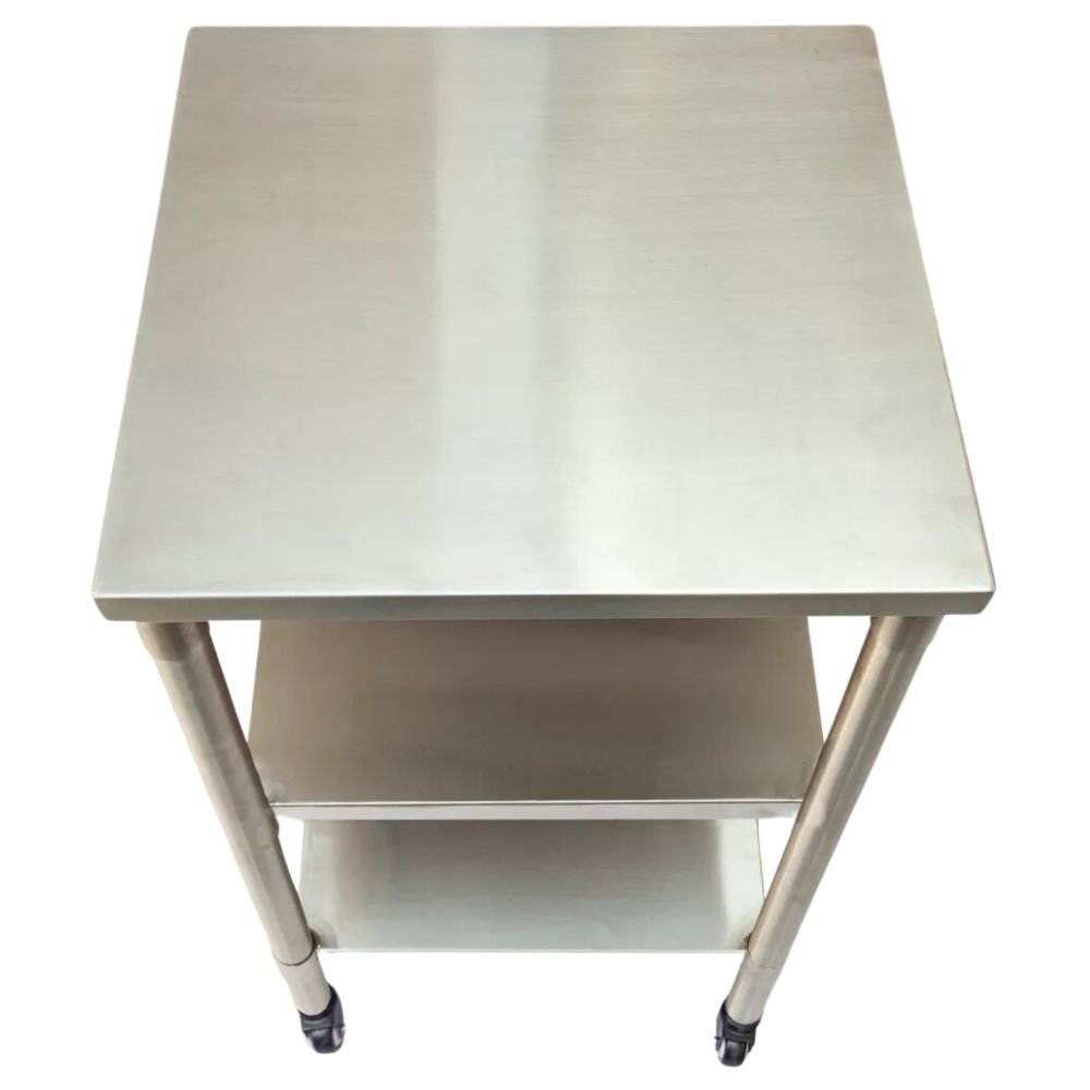 MESA MINDEJAL MLM2711677122 | Mesa Isla | Frente 50 cm | Doble Entrepaño | Acero Inoxidable | Cocina Industrial Restaurante Hotel Superficie Amplia Ergonómica Resistente Multifuncional Ajustable Duradera Espacio de Almacenamiento Modular Compacta Estable Fácil de Limpiar Diseño Industrial Personalizable Versátil Antideslizante