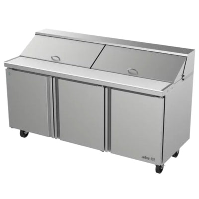 MESA REFRIGERA ASBER APTS-72-20 HC | Mesa Refrigerada para Preparación Ensaladas | 3 Puertas | Parrillas | Acero Inoxidable | Eléctrico | Controles Electrónicos | Restaurante Hotel Cafetería | Guarniciones Comedores Industriales Cocinas Industriales Panadería Carnicería Preparación Sushi Postres Ensaladas Baguettes