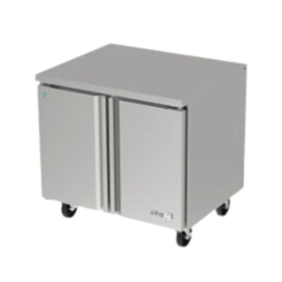 MESA ASBER AUTR-36 HC | Mesa Bajo Mostrador Refrigerada | Acero Inoxidable | 9.2 Pies Cúbicos | 2 Puerta | 2 Parrilla | Eléctrica | Restaurante Cafetería Fonda | Bar Restaurante Cafetería Cocina Industrial Refrigerar Bajo Barra Conservar Comedor