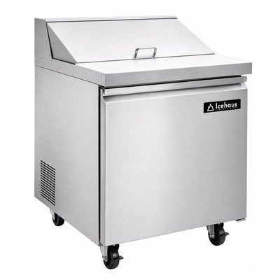 MESA DE PREPARACIÓN ICEHAUS ME-1P-SS-01 | Mesa para ensaladas | 1 Puerta | Acero Inoxidable | Restaurante Hotel Cocina Industrial | Mesa de Preparación Refrigerada Mesa Fría de Trabajo Mega Top Pizza Ensaladas Sándwiches Ingredientes Acero Inoxidable Supermercados Restaurantes Cocina Industrial Cremería