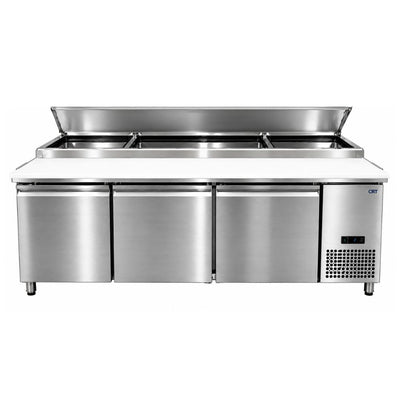 MESA FRÍA CRT 200-001-030 | Mesa Fría Refrigerada Temperatura Ajustable | 804 Litros | Acero Inoxidable | Bar Restaurante Cafeteria Pizza | Mesa de Preparación Refrigerada Mesa Fría de Trabajo Mega Top Pizza Ensaladas Sándwiches Ingredientes Acero Inoxidable Supermercados Restaurantes Cocina Industrial Cremería