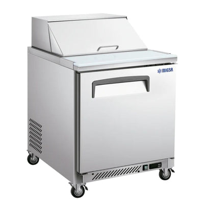 MESA FRÍA MIGSA SCL-1 | Mesa Fría Refrigerada | Capacidad de 170 Litros (6 ft3) | Temperatura Ajustable de 0 a 10°c | Panaderías Pizzerías Establecimientos de Comida Alimentos Baguettes Preparación Sushi Bar Procesamiento de Alimentos