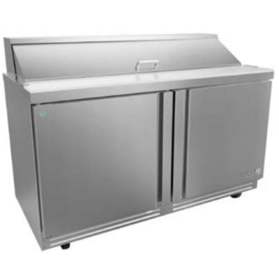 MESA REFRIGERADA ASBER APTS-60-16 HC | Mesa Refrigerada de Preparación | 117.1 cm | 16.8 Pies Cúbicos | 2 Puerta Solidas | 2 Parrillas | Eléctrico | Acero Inoxidable | 16 Insertos | Barra Buffet Negocio | Industriales Profesionales Cafeterías Banquetes Alimentos Comida Jitomate Lechuga Ensaladas