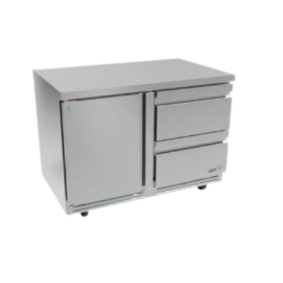 MESA REFRIGERADA ASBER AUTR-48-D2 P HC 19111183 | Mesa Bajo Mostrador | Acero Inoxidable | 1 Puerta | 2 Cajones | Restaurante Cafetería Cocina Industrial Restaurante Cafetería Cocina Industrial Supermercados Pizzerías Restaurantes Cocinas Industriales Cafeterías Supermercado Guarniciones Comedores Industriales Cocinas Industriales Panadería Carnicería Preparación Sushi Postres Ensaladas Baguettes mesa de preparación refrigerada cocina industrial mobiliario para restaurantes mesa de preparación con insertos.