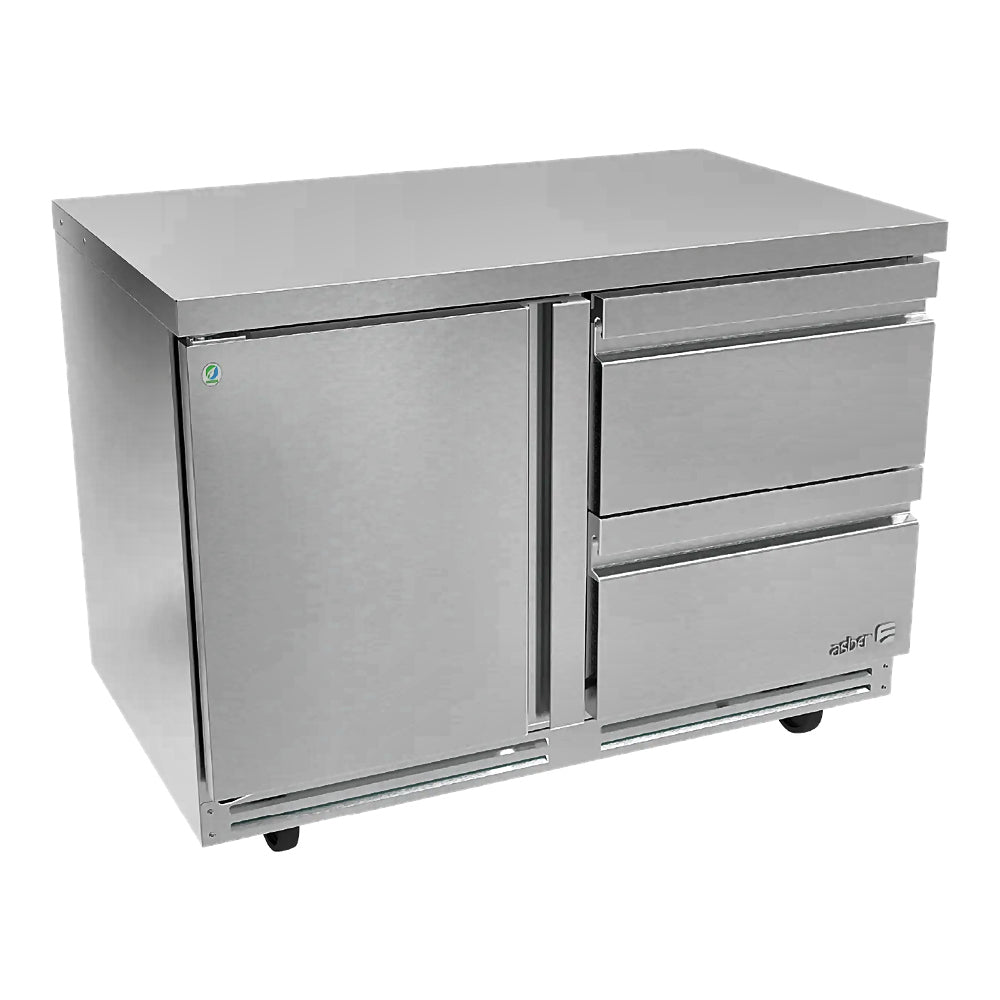 MESA REFRIGERADA ASBER AUTR-48-D4 P HC | Mesa Bajo Mostrador | Acero Inoxidable | 4 Cajones | Restaurante Cafetería Cocina Industrial
