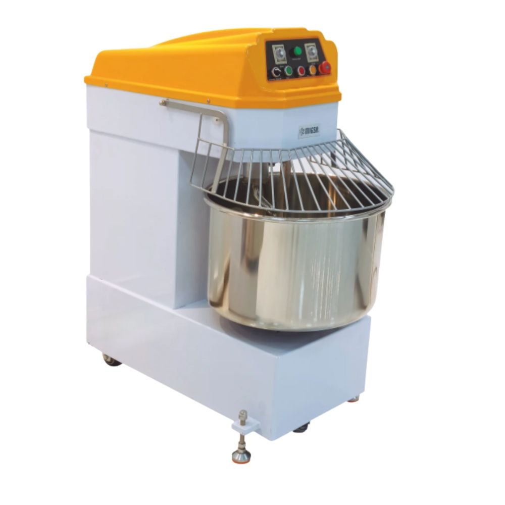 MIGSA HBS 60 | Amasadora | Panadería Pastelería Pizzería | 25 Kg | Transmisión de Bandas | 2 Velocidades | Acero Inoxidable | Panadería Restaurante Postres Pasteles Masa Pasteleria Reposteria Amasadora Hotel Comedor Pan Uso Rudo Comida Alimento Pizzería Acero Inoxidable Tazón Reja Protectora Preparación Mezcladora Panificador Revolvedora Industrial Transmisión de bandas