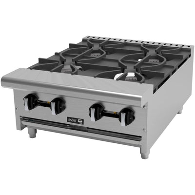 PARRILLA ASBER AEHP-4-24 | Parrilla | 4 Quemadores | Gas | Acero Inoxidable | Restaurante Fonda Cafetería Hotel | Derrames Charola Parrilla Quemador Nivelador Cocción Cocina Industrial Negocio Preparación