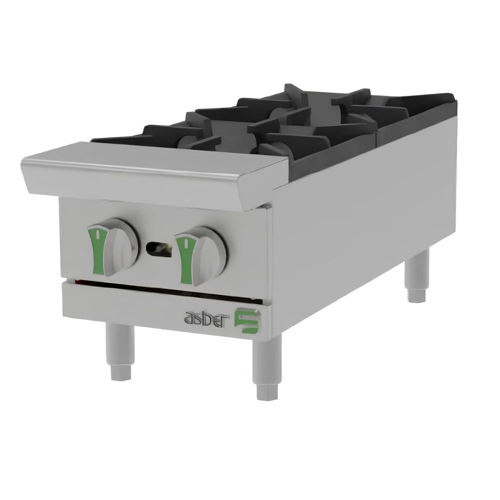 PARRILLA ASBER AEHP 2 12 EM | Gas | 2 Quemadores | Acero Inoxidable | Restaurante Cafetería Cocina Industrial Hoteles Hospitales Comida rápida Bares con Cocina Catering