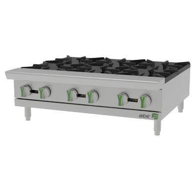 PARRILLA ASBER AEHP 6 36 EM | Gas | 6 Quemadores | Acero Inoxidable | Restaurante Cafetería Cocina Industrial Hoteles Hospitales Comida rápida Bares con Cocina Catering