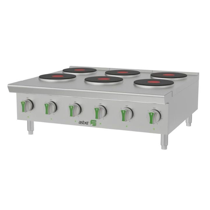 PARRILLA ASBER AEHP E 6 36 EM | Parrilla Eléctrica EMERALD LINE | 6 Placas Redondas | Restaurante Cafetería Cocinas Fondas Restaurantes Cenadurias Comedores Industriales Preparación de Alimentos Cocción
