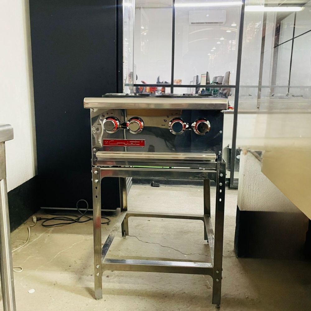 PARRILLA CORIAT PCV-4 | Parrilla | 4 Quemadores | Gas | Lámina De Acero Inoxidable | Base Incluida | Restaurante Hotel Industrial Hoteles Cocinas Fondas Cenadurías Comedores Industriales Preparación de Alimentos Cocción