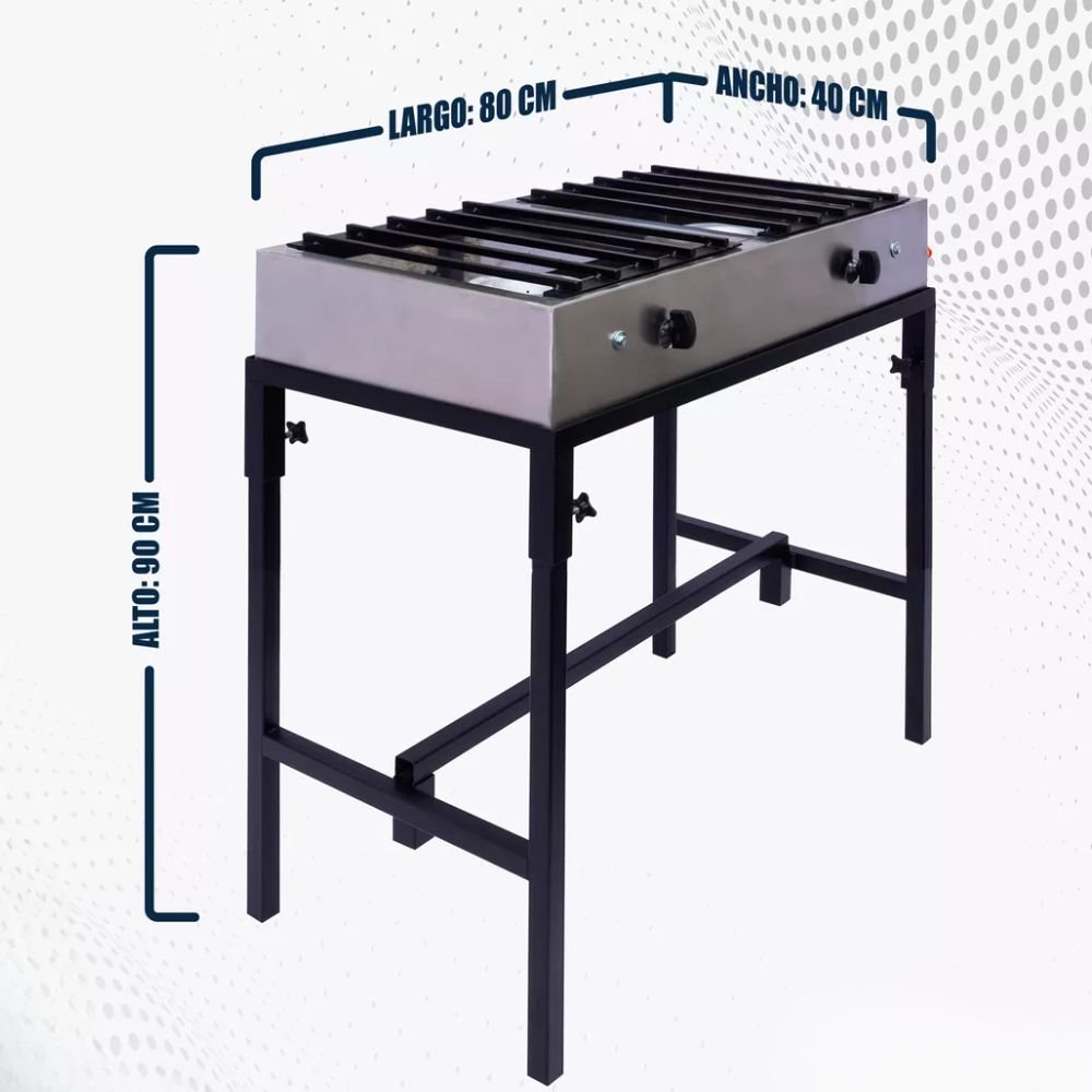 PARRILLA MINDEJAL MLM1591177520 | Parrilla u Ornilla Estufa | Frente 80 cm | 2 Quemadores | Fonda Cocina Industrial Comedores Industriales Cocina Cafeteria Banquetes Fondas Zona de Comida Alimentos Cocinar Restaurantes Coccion