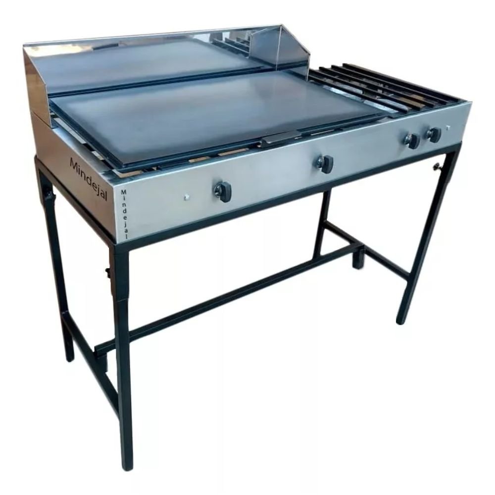 PARRILLA KITCHENMAX STORE MLM1599568982 | Parrilla Hornilla | Frente 120 cm | 2 Quemadores Plancha | Acero Inoxidable | Cocina Industrial Restaurante
