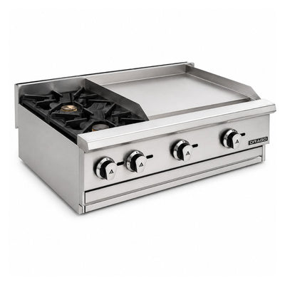PARRILLA DRAGO CG-20PD | Parrilla 2 Quemadores Plancha | Gas | Acero Inoxidable | Restaurante Bistró Cocina Industrial | Parrilla Industrial Estufa de Quemadores Abiertos Hornillas Cocción a Gas Acero Inoxidable Restaurante Cocina Industrial Taquería Fonda Cenaduría Comedor Industrial