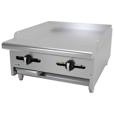 PLANCHA ASBER AEMG-24 | Plancha Manual | Placas en cold-rolled | Gas | Acero Inoxidable | 2 Quemadores | Restaurante Hotel Cafetería Lonchería Bar | Niveladores Charola Bandeja Quemadores Plancha Coccion Derrame Grasa Preparacion de alimentos Mariscos Cocina Industrial Negocio Uso Rudo Comercial Restaurante Hotel Cafetería Bistró Buffet Gourmet 24"