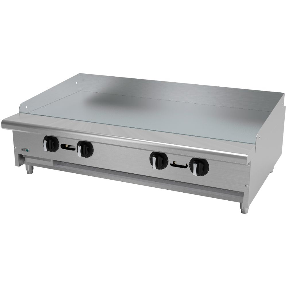 PLANCHA ASBER AETG-48-H | Plancha Termostática | Placas en Cold-Rolled | Gas | Acero Inoxidable | 4 Quemadores | Hotel Restaurante Cafetería Fonda | Cold Rolled Nivelador Termostato Modular Quemadores Tipo U Piloto Charola Bandeja Grasa Gas Cocción Cocina Industrial Preparación de alimentos Cocina Industrial Lonche Snack Comida Buffet Gourmet Uso Rudo Restaurante Mariscos Cafetería Bistró Profesional
