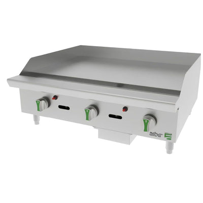 PLANCHA ASBER AETG 36 EM | Gas | 3 Quemadores | Acero Inoxidable | Taquería Hoteles Comedores Industriales Industriales Industriales Restaurante Cafetería Cocina Industrial Comedor Grill Cortes Cenaduría Hotel | Respaldo Charola Quemador Parilla Restaurante Niveladores Empotrar Base Comedor Uso Rudo Acero Inoxidable Grill Alimento Cocción Preparación Cortes Hotel Cenaduría Cocina Económica Radiante Gourmet