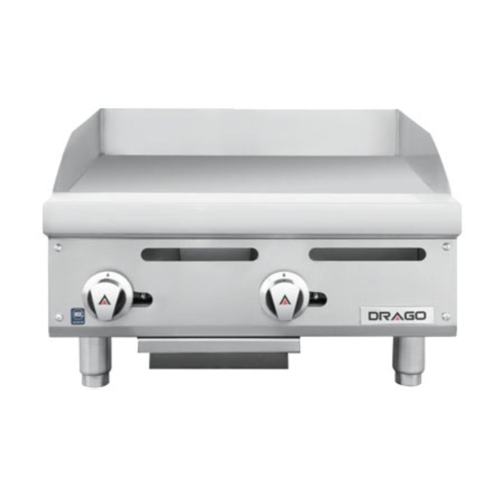 DRAGO PG-2 | Plancha | Comedor Industrial Restaurante Cafetería | 61 cm | Gas | Acero Inoxidable y Lamina Aluminizada | Lonchería Bufete Comedor Industrial Desayunos Restaurante Cafetería Local Comercial Comisariato Hotel