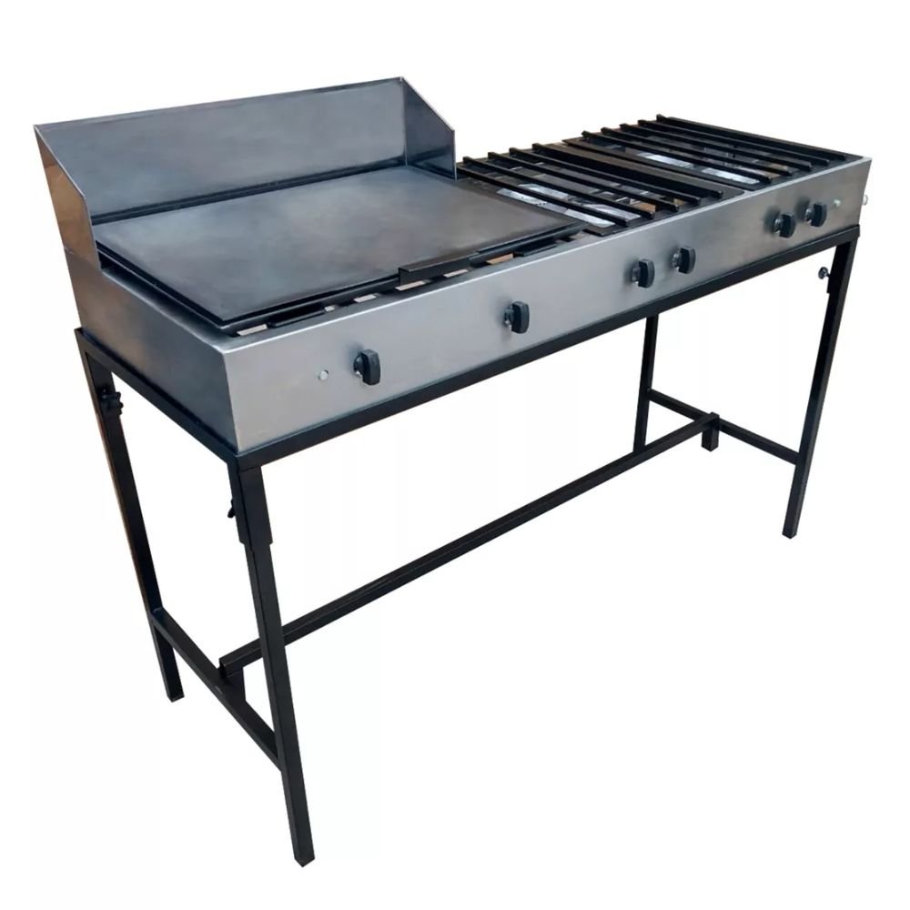 PLANCHA KITCHENMAX STORE MLM1599754470 | Plancha de 4 Quemadores | Frente 141 cm | Acero Inoxidable | Cocina Industrial Restaurante Negocio