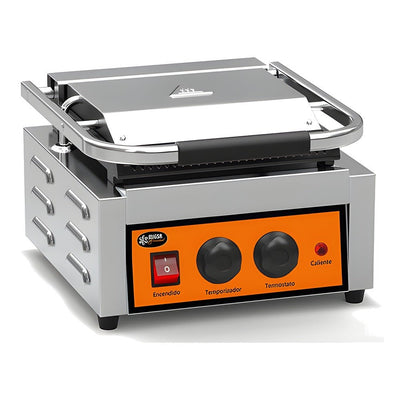 Plancha Migsa Essential PPME-1, plancha grill acanalada, en acero inoxidable.
