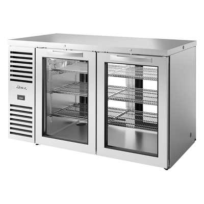REFRIGERADOR BAJO BARRA TRUE TBR60-PTSZ1-L-S-GG-GG-1 | Refrigerador Bajo Barra | 6 Estantes | 2 Puertas | Restaurante Bar Cafetería