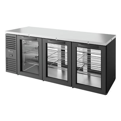 REFRIGERADOR BAJO BARRA TRUE TBR84-PTSZ1-L-B-GGG-GGG-1 | Refrigerador Bajo Barra | 3 Puertas | 9 Estantes | Restaurante Bar Cafetería