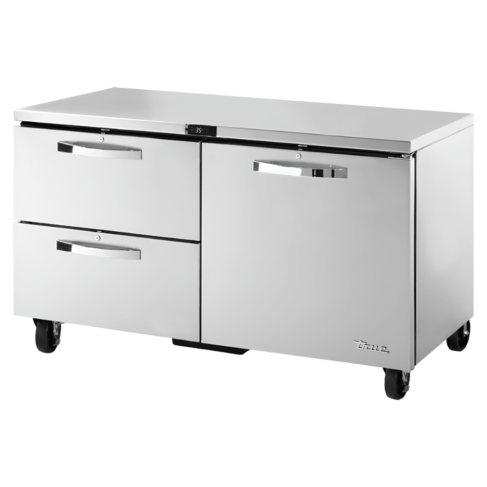 REFRIGERADOR BAJO MOSTRADOR TRUE TUC-60D-2-HC~SPEC3 | Refrigerador con Cajones | 2 Cajones | 1 Puerta | Restaurante Bar Cocina Industrial | Mesa de Trabajo Refrigerada Refrigerador Bajo Mostrador Bajo Barra Conservador Cocina Fría Acero Inoxidable Restaurante Cafetería Cocina Industrial Bar Cremería Hotel
