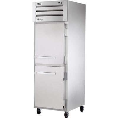 REFRIGERADOR CONGELADOR TRUE STR1DT-2HS-HC | Refrigerador Congelador Vertical Dual | 2 Medias Puertas Solidas | Acero Inoxidable Aluminio | Restaurante Cocina Industrial Restaurante Lácteos Industrial Cocina Cremería Comercios Insumos Carnicería Hotel Panadería Refresquero Latas Bar Abarrotes