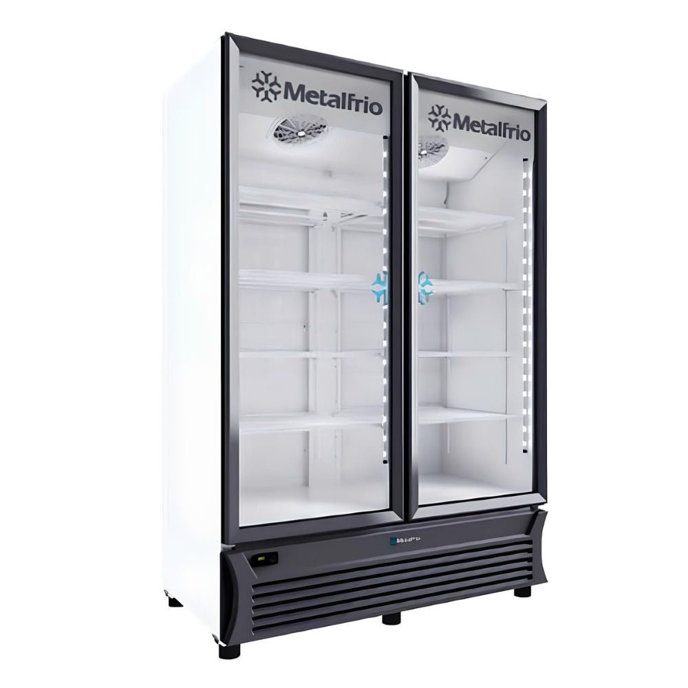 METALFRIO REFRIGERADOR RB800 | Refrigerador | Industrial Carnicería Abarrotes | Exhibidor Vertical | 2 Cristal | 42 ft3 | Vinil Blanco | Lácteos Industrial Cocina Cremería Comercios Insumos Hotel Panadería Refresquero Latas Bar Tiendas Bistró Restaurante Carnicería Abarrotes