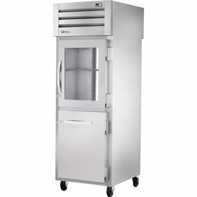 REFRIGERADOR TRUE STG1RPT-1HG/1HS-1G-HC | Refrigerador Vertical | 2 Medias Puertas Combinadas | Acero Inoxidable Aluminio | Cocina Cremería Comercios Restaurante Lácteos Industrial Cocina Cremería Comercios Insumos Carnicería Hotel Panadería Refresquero Latas Bar Abarrotes