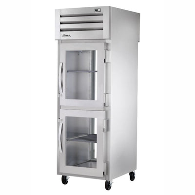 REFRIGERADOR TRUE STG1RPT-2HG-1G-HC | Refrigerador Vertical | 2 Medias Puertas Cristal | Acero Inoxidable Aluminio | Cocina Restaurante Industrial Restaurante Lácteos Industrial Cocina Cremería Comercios Insumos Carnicería Hotel Panadería Refresquero Latas Bar Abarrotes