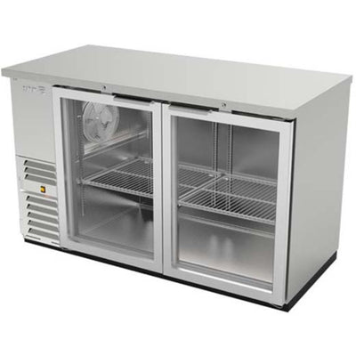 REFRIGERADOR ASBER ABBC-24-48-G HC / SG-HC | Refrigerador Contra Barra | 2 Puertas Cristal | Acero Inoxidable | Vinil y Acero | Horizontal | Tienda Conveniencia Bebidas | Restaurante Bar Refrigerar Conservar Bebidas Cerveza