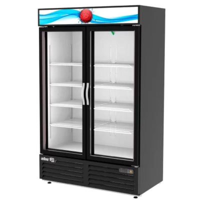 REFRIGERADOR ASBER ARMD-37 HC | Refrigerador Exhibidor Vertical | 2 Puertas Cristal | 37 Pies Cúbicos | Acero Inoxidable | 8 Parrillas | Industrial Cocina Carnicería Abarrotes | Bar Tiendas Bistro Restaurante Lácteos Industrial Cocina Cremería Comercios Insumos Hotel Panadería Refresquero Latas Carnicería Abarrotes