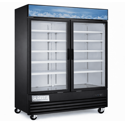 REFRIGERADOR DELTA D-RV-2PV | Refrigerador Vertical | 40 Pies Cúbicos | 2 Puertas de Vidrio | Abarrotes Tienda Comercial