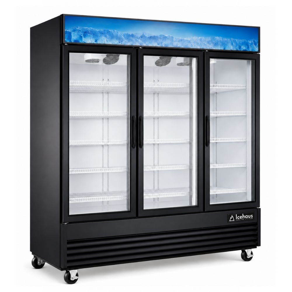 REFRIGERADOR ICEHAUS RVC-3PC-1885 | Refrigerador Vertical Comercial Merchandisers | 1408.6 L 49.7 ft3 Pies Cúbicos | 3 Puertas | Super Mercado Tienda | Refrigerador Vertical Comercial Conservador Enfriador Exhibidor de 1 2 3 Puertas Acero Inoxidable Restaurante Cocina Industrial Cremería Carnicería Abarrotes Hotel Negocio