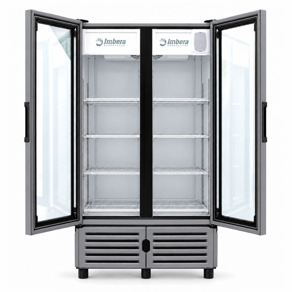 REFRIGERADOR IMBERA 1023618 VRD35 2P | Refrigerador Enfriador Vertical | 2 Puertas Cristal | 35 Pies Cúbicos | Super Mercado Abarrotes Carnicería