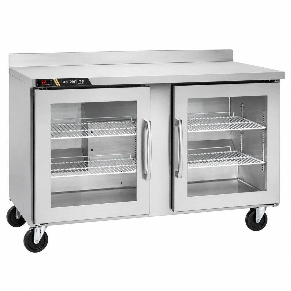 REFRIGERADOR MESA DE TRABAJO CENTERLINE CLUC-60R-GD-WTRR | Refrigerador Mesa de Trabajo Bajo Barra | 2 Puertas Cristal | 16.94 Pies Cúbicos | Acero Inoxidable | Bar Hotel Restaurante | Refrigerador Contra Barra Cervecero Enfriador de Bebidas Bajo Barra Botellero Exhibidor Acero Inoxidable Bar Cantina Restaurante Cervecería Antro Negocio