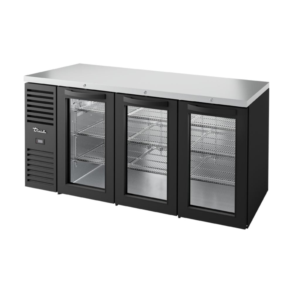 REFRIGERADOR TRUE TBR72-RISZ1-L-B-GGG-1 - OUTLET | Refrigerador Contra Barra | Detalles Estéticos | Bar Cafetería Restaurante Ilustrativa