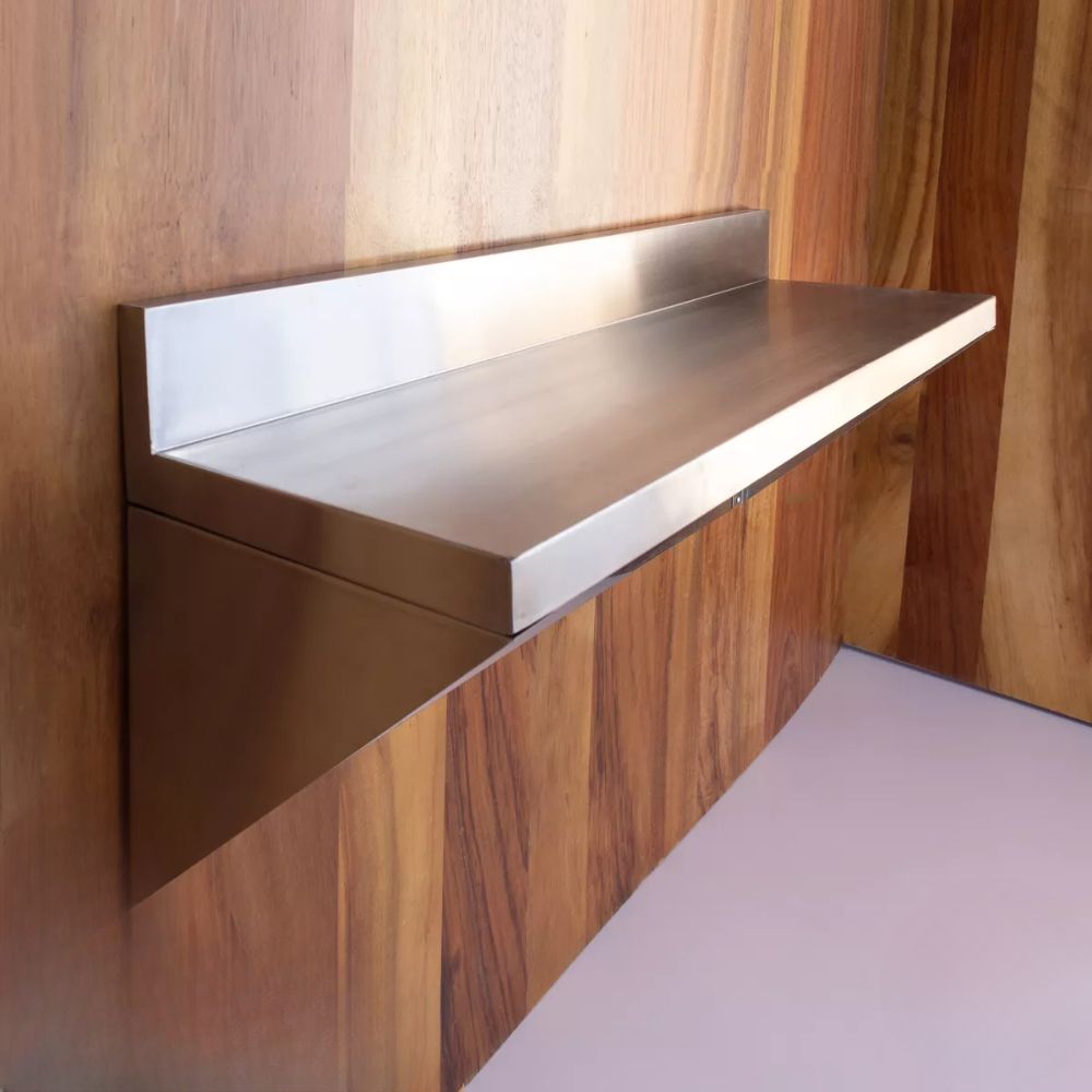 REPISA KITCHENMAX STORE MLM1470546645 | Repisa con Soporte | Frente 140 cm | Acero Inoxidable | Restaurante Cocina Industrial Hotel